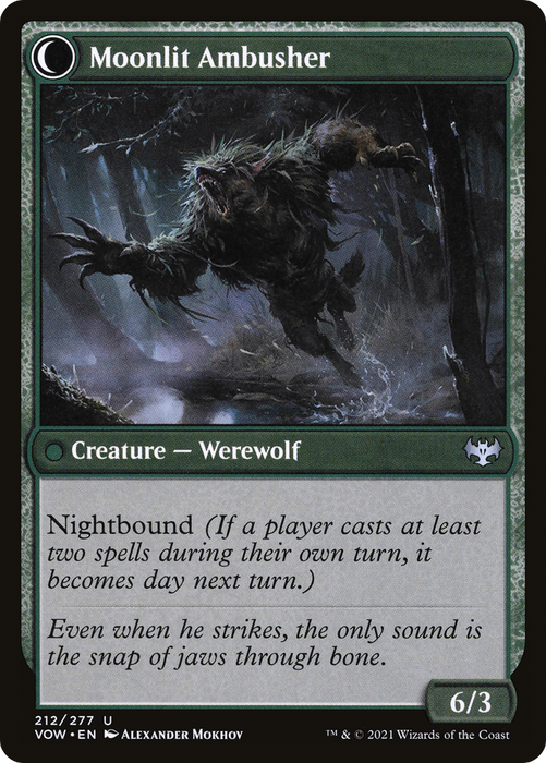 Oakshade Stalker // Moonlit Ambusher (VOW-212) - uncommon: (Double Faced Transform)