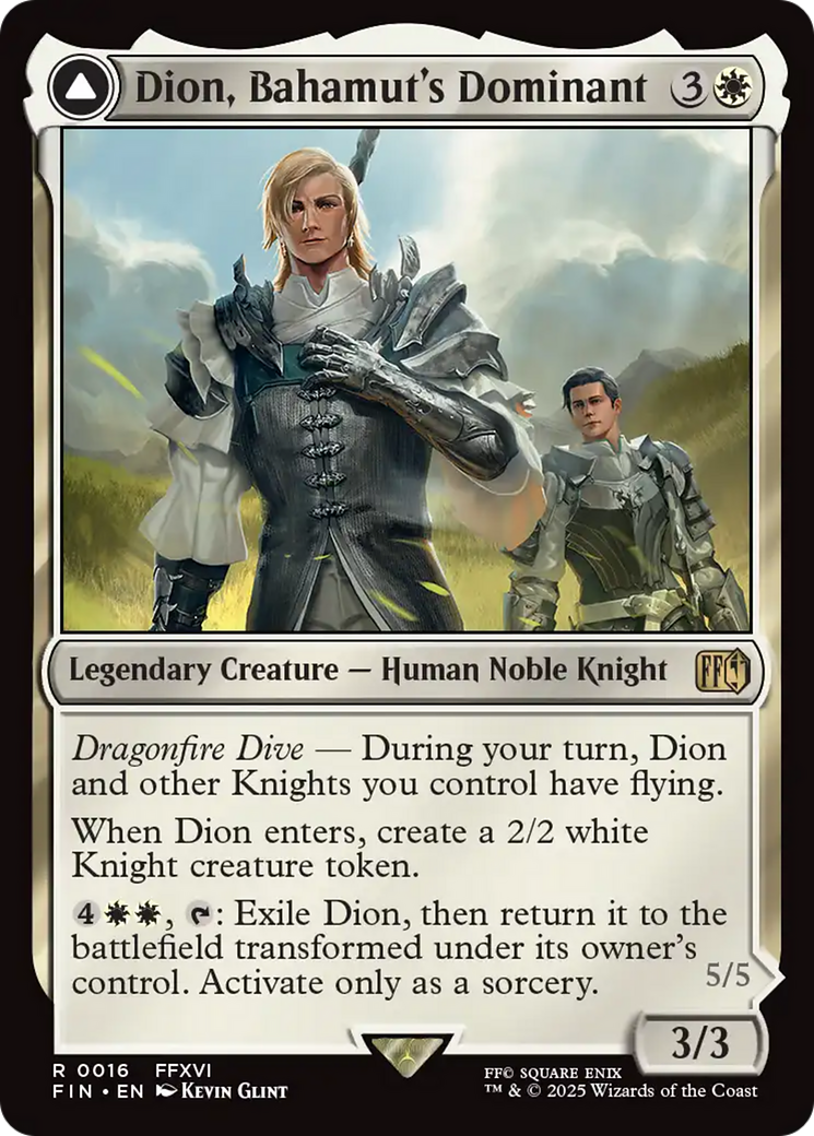 Dion, Bahamut's Dominant // Bahamut, Warden of Light (FIN-016) - rare: (enchantment) - Foil