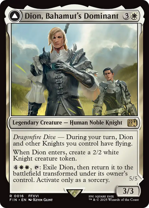 Dion, Bahamut's Dominant // Bahamut, Warden of Light (FIN-016) - rare: (enchantment) - Foil