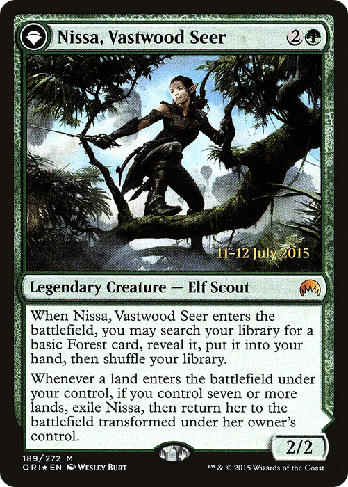 Nissa, Vastwood Seer // Nissa, Sage Animist (PRE-189S) - mythic: (originpwdfc) - Foil