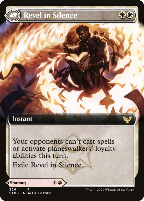 Flamescroll Celebrant // Revel in Silence (STX-324) - rare: (Extended Art) - Foil
