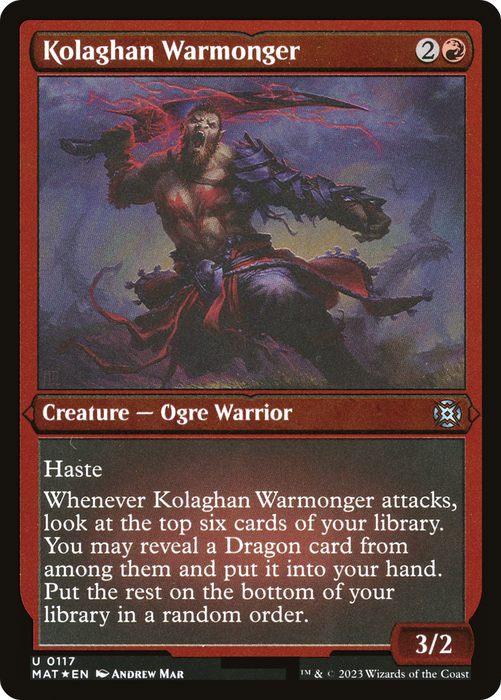 Kolaghan Warmonger (MAT-117) - uncommon - Etched Foil