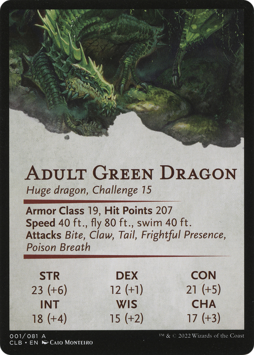 Lurking Green Dragon // Lurking Green Dragon (ACLB-001) - common (Borderless) - Foil