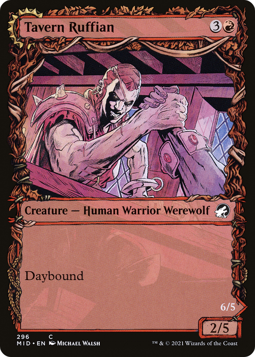 Tavern Ruffian // Tavern Smasher (MID-296) - common: (Showcase, Double Faced Transform) - Foil
