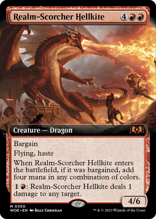 Realm-Scorcher Hellkite (WOE-350) - mythic: (Extended Art) - Foil