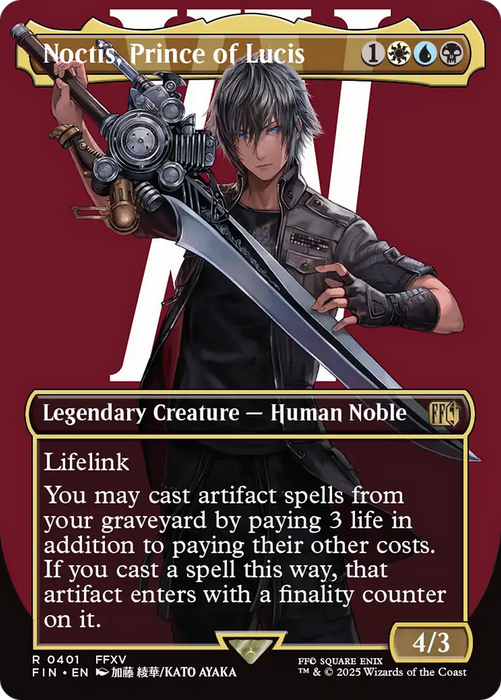 Noctis, Prince of Lucis (FIN-401) - rare (Borderless) - Foil
