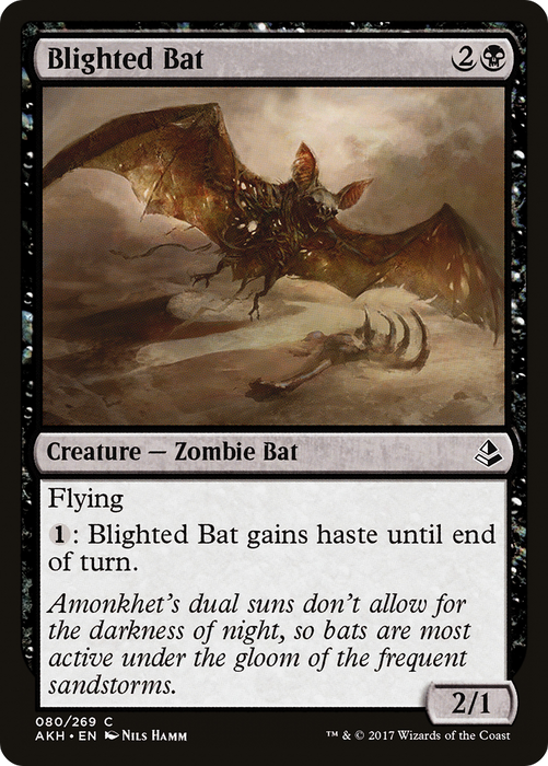 Blighted Bat (AKH-080) - common - Foil