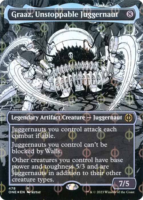 Graaz, Unstoppable Juggernaut (ONE-478) - rare: (Showcase) (Borderless) - Foil