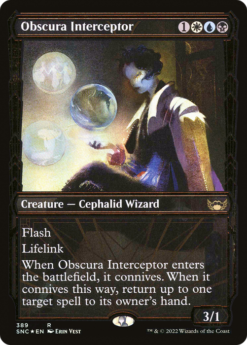 Obscura Interceptor (SNC-389) - rare: (Showcase) - Foil