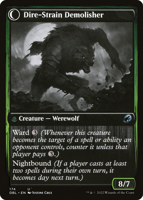 Burly Breaker // Dire-Strain Demolisher (DBL-174) - uncommon: (Double Faced Transform)