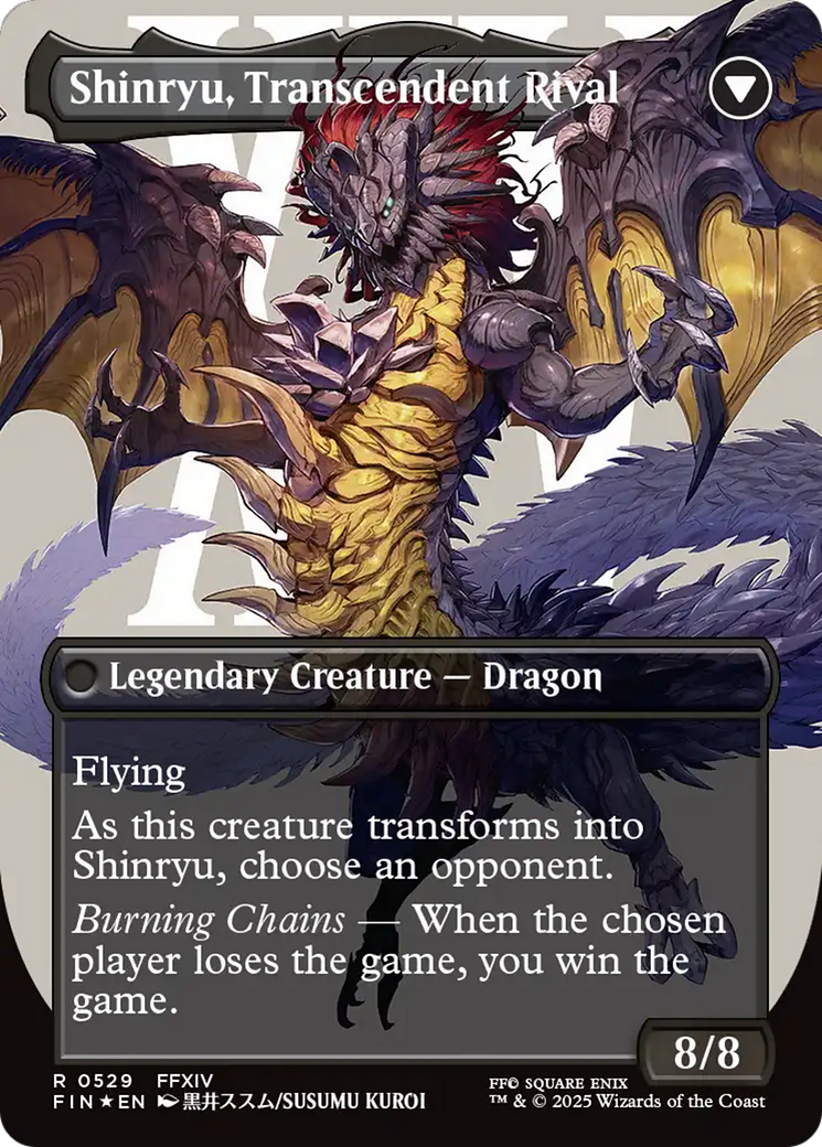 Zenos yae Galvus // Shinryu, Transcendent Rival (FIN-529) - rare (Borderless) - Foil