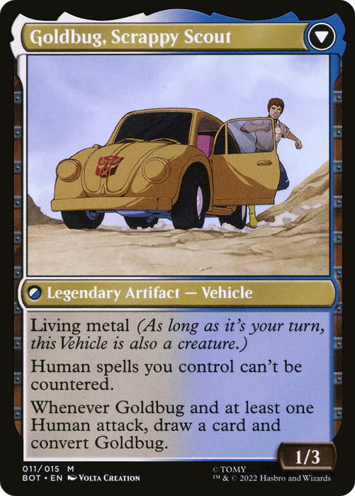 Goldbug, Humanity's Ally // Goldbug, Scrappy Scout (BOT-011) - mythic: (convertdfc)