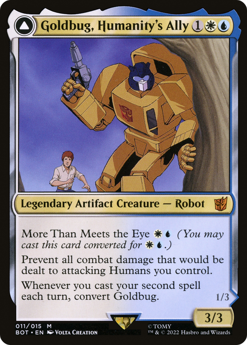 Goldbug, Humanity's Ally // Goldbug, Scrappy Scout (BOT-011) - mythic: (convertdfc)