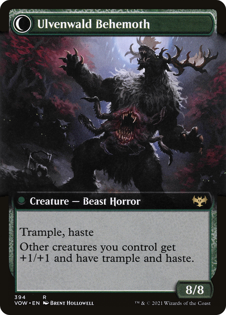 Ulvenwald Oddity // Ulvenwald Behemoth (VOW-394) - rare: (Extended Art, Double Faced Transform)