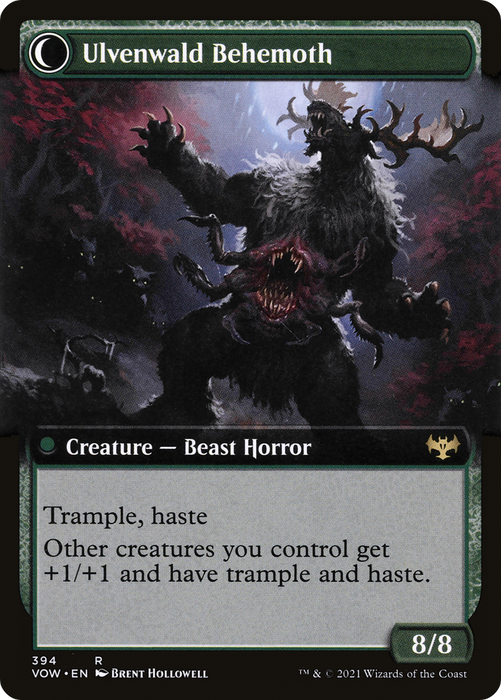 Ulvenwald Oddity // Ulvenwald Behemoth (VOW-394) - rare: (Extended Art, Double Faced Transform)