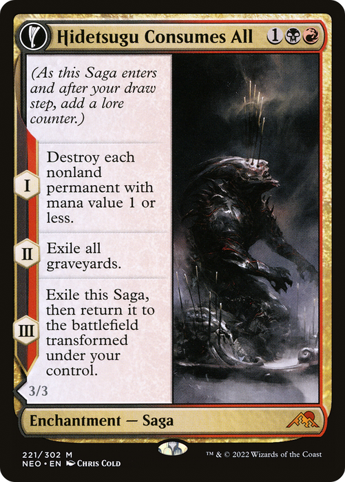 Hidetsugu Consumes All // Vessel of the All-Consuming (NEO-221) - mythic: (fandfc, enchantment) - Foil