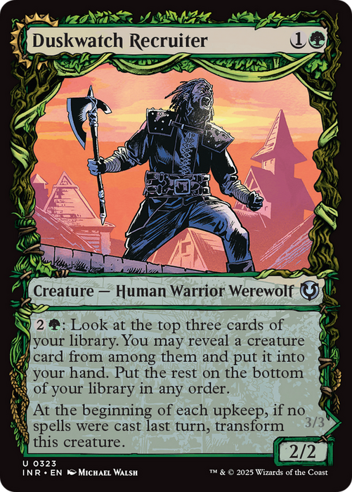 Duskwatch Recruiter // Krallenhorde Howler (INR-323) - uncommon: (Showcase) - Foil