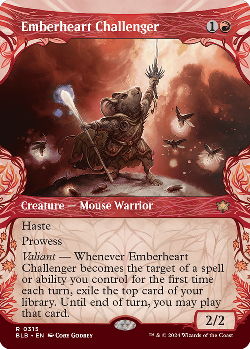 Emberheart Challenger (BLB-315) - rare: (Showcase) (Borderless) - Foil