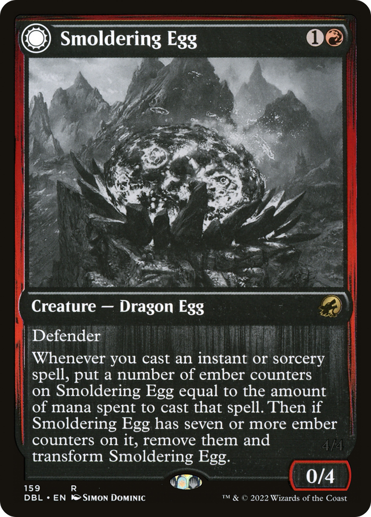 Smoldering Egg // Ashmouth Dragon (DBL-159) - rare: (Double Faced Transform)