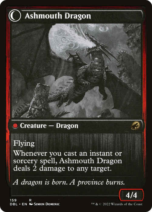 Smoldering Egg // Ashmouth Dragon (DBL-159) - rare: (Double Faced Transform)