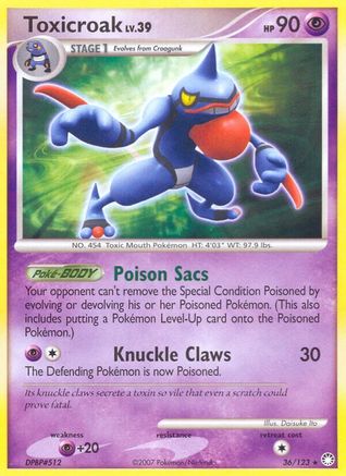 Toxicroak (036) - MT  - Rare - Reverse Holofoil