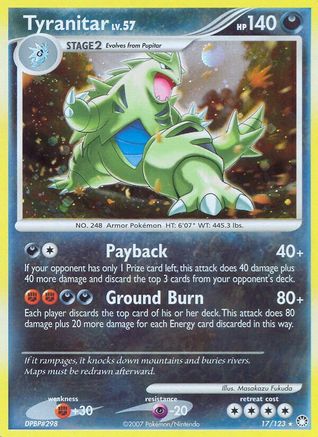 Tyranitar (017) - MT  - Holo Rare - Reverse Holofoil