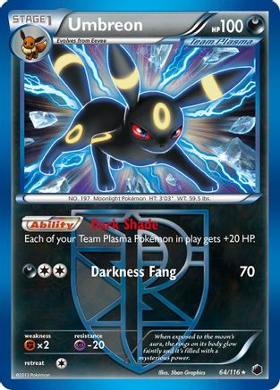Umbreon (Team Plasma) (064/116) - PF  - Holo Rare - Reverse Holofoil