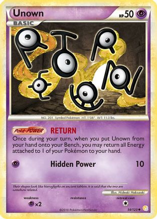 Unown (54) (054) - HS  - Uncommon - Reverse Holofoil