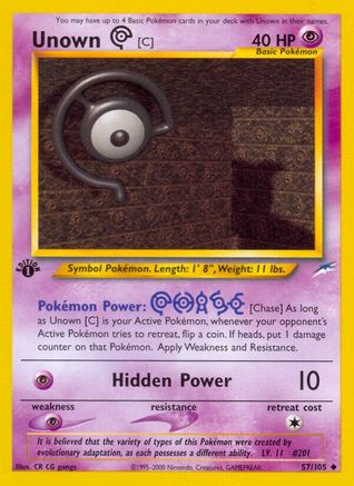 Unown [C] (057/105) - ND  - Uncommon - 1st Edition