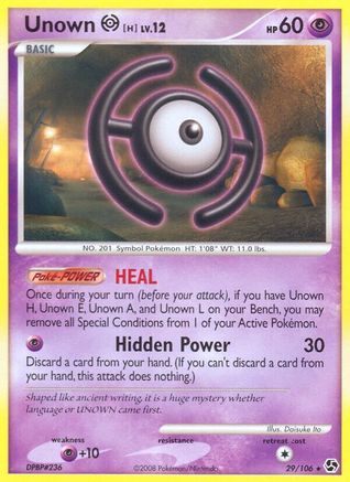 Unown [H] (029) - GE  - Rare - Reverse Holofoil