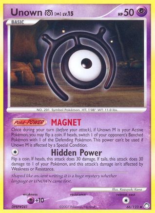 Unown [M] (066) - MT  - Uncommon - Reverse Holofoil