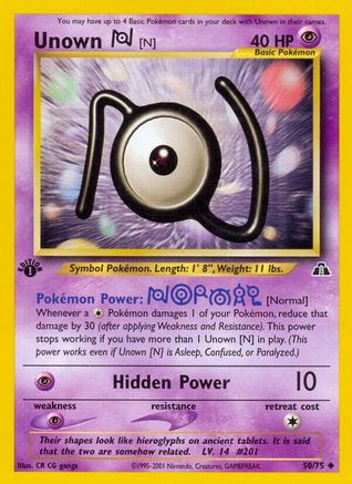 Unown [N] (050/75) - ND  - Uncommon - 1st Edition