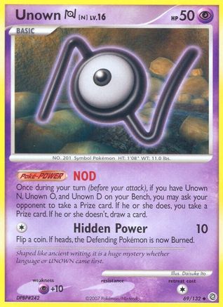 Unown [N] (069/132) - SW  - Uncommon - Reverse Holofoil
