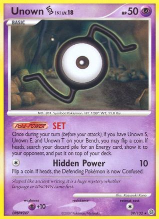 Unown [S] (039) - SW  - Rare - Reverse Holofoil