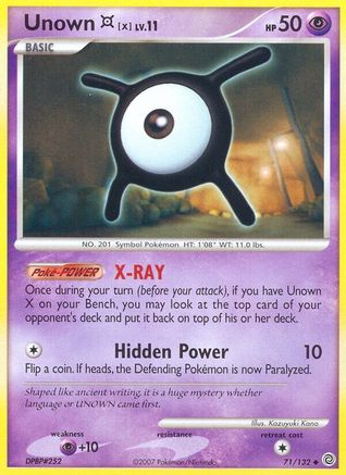 Unown [X] (071) - SW  - Uncommon - Reverse Holofoil
