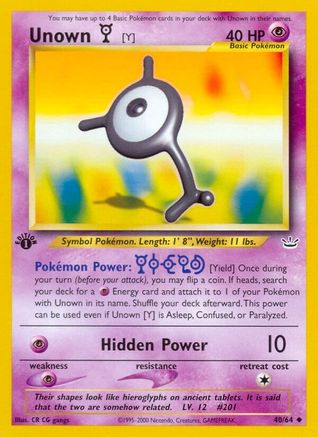Unown [Y] (040/64) - NR  - Uncommon - 1st Edition