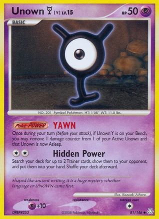 Unown (Y) (081) - LA  - Uncommon - Reverse Holofoil