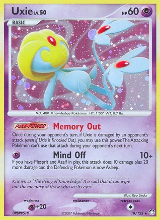 Uxie (018/123) - MT  - Holo Rare - Reverse Holofoil