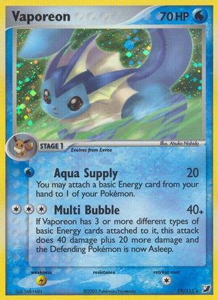 Vaporeon (019) - UF  - Holo Rare - Holofoil