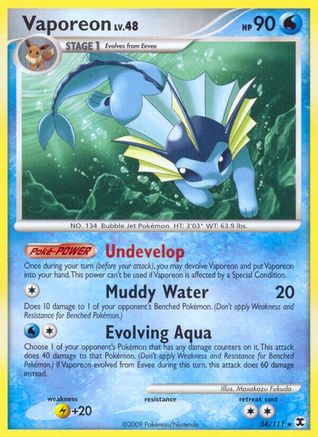 Vaporeon (034) - RR  - Rare - Reverse Holofoil