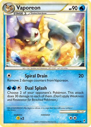 Vaporeon (052/95) - COL  - Uncommon - Reverse Holofoil