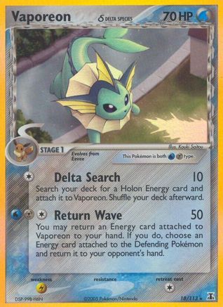 Vaporeon (Delta Species) (018) - DS  - Holo Rare - Holofoil