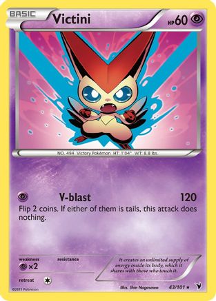 Victini (43) (043) - NV  - Rare - Reverse Holofoil