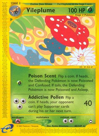 Vileplume (043) - A  - Rare - Reverse Holofoil