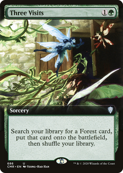 Three Visits (CMR-686) - uncommon: (Extended Art) - Foil