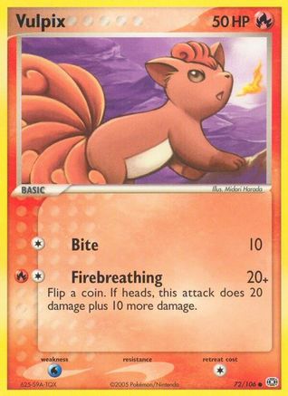 Vulpix (072) - E  - Common - Reverse Holofoil