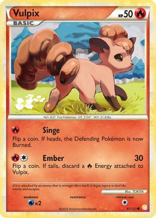 Vulpix (087/123) - HS  - Common - Reverse Holofoil