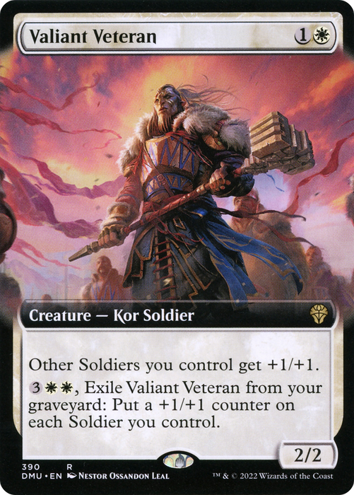 Valiant Veteran (DMU-390) - rare: (Extended Art) - Foil