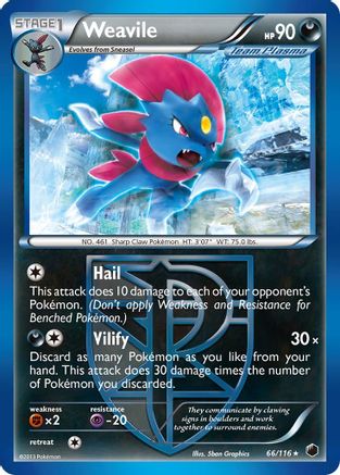 Weavile (Team Plasma) (066) - PF  - Rare - Reverse Holofoil
