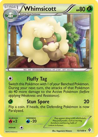 Whimsicott (015) - BC  - Rare - Reverse Holofoil